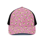 Cute Shih Tzu Pattern Print Black Mesh Trucker Cap