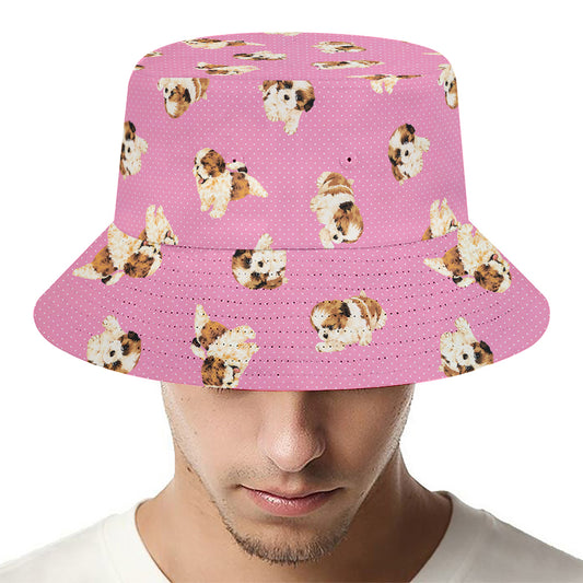 Cute Shih Tzu Pattern Print Bucket Hat
