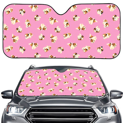 Cute Shih Tzu Pattern Print Car Windshield Sun Shade