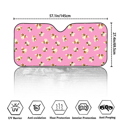 Cute Shih Tzu Pattern Print Car Windshield Sun Shade