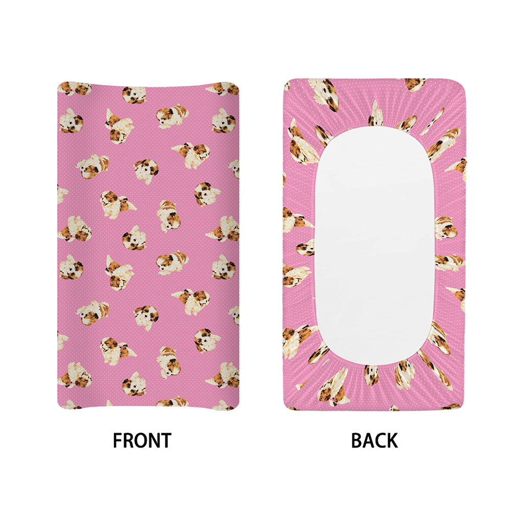 Cute Shih Tzu Pattern Print Changing Pad Cover
