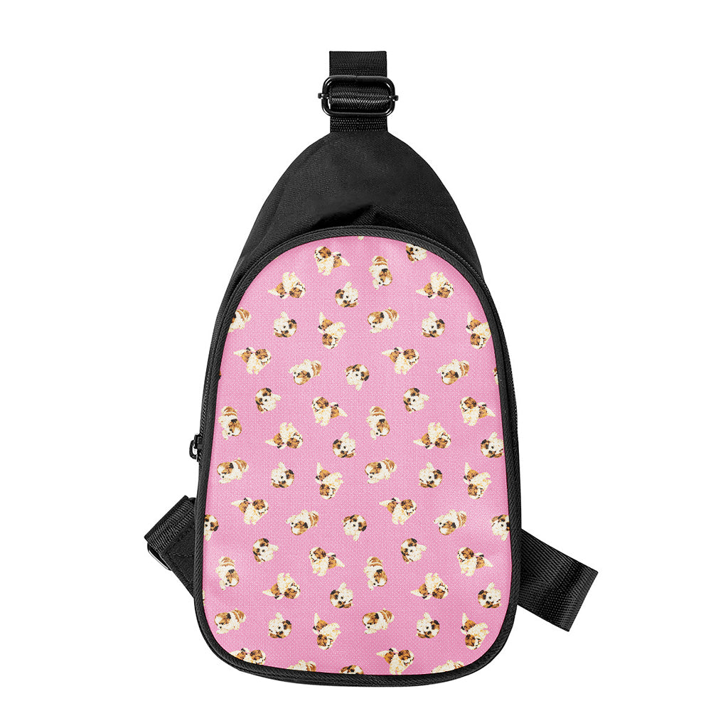 Cute Shih Tzu Pattern Print Chest Bag