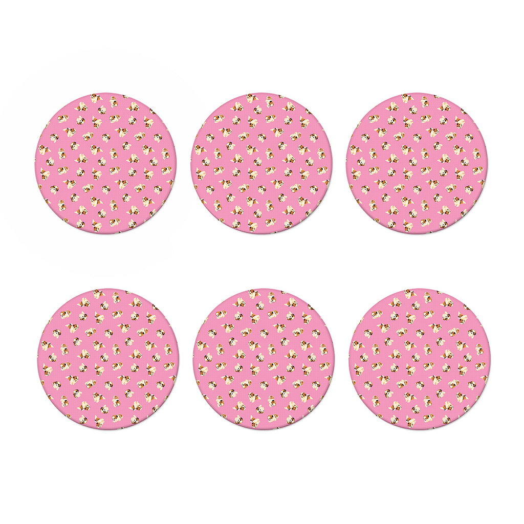 Cute Shih Tzu Pattern Print Coaster Set
