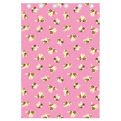 Cute Shih Tzu Pattern Print Curtain