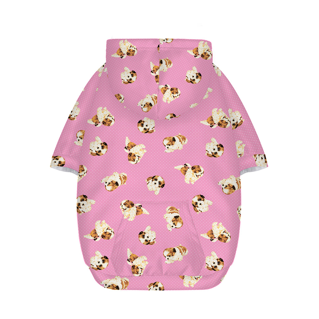 Cute Shih Tzu Pattern Print Dog Zip Up Hoodie