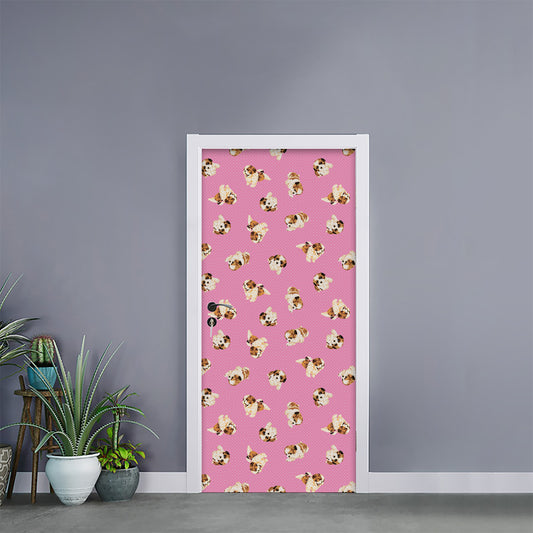 Cute Shih Tzu Pattern Print Door Sticker
