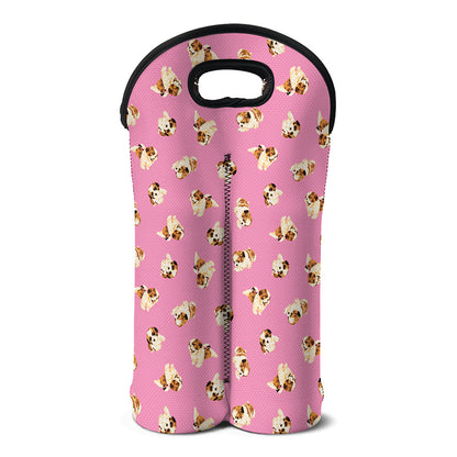 Cute Shih Tzu Pattern Print Double Neoprene Wine Tote