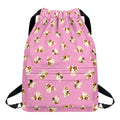 Cute Shih Tzu Pattern Print Drawstring Backpack