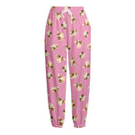 Cute Shih Tzu Pattern Print Fleece Lined Knit Pants