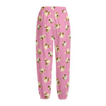 Cute Shih Tzu Pattern Print Fleece Lined Knit Pants