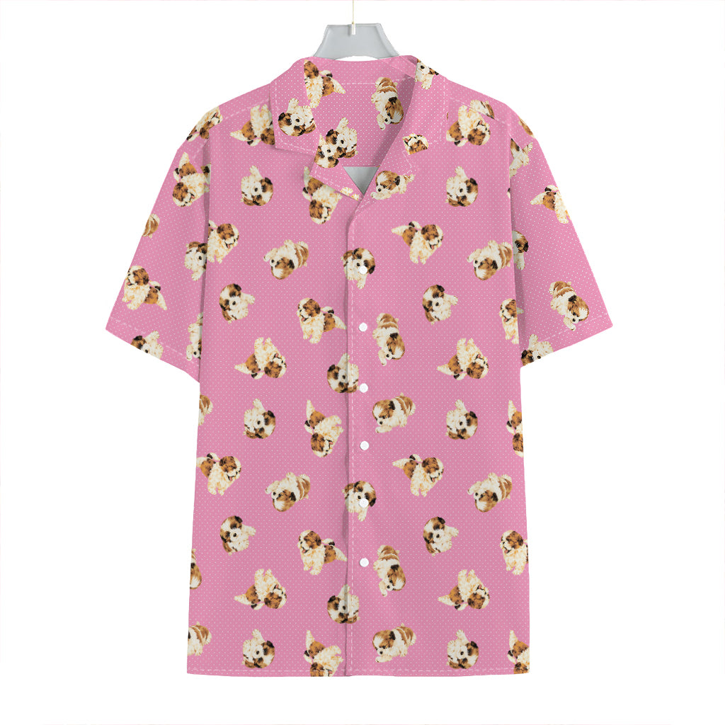 Cute Shih Tzu Pattern Print Hawaiian Shirt