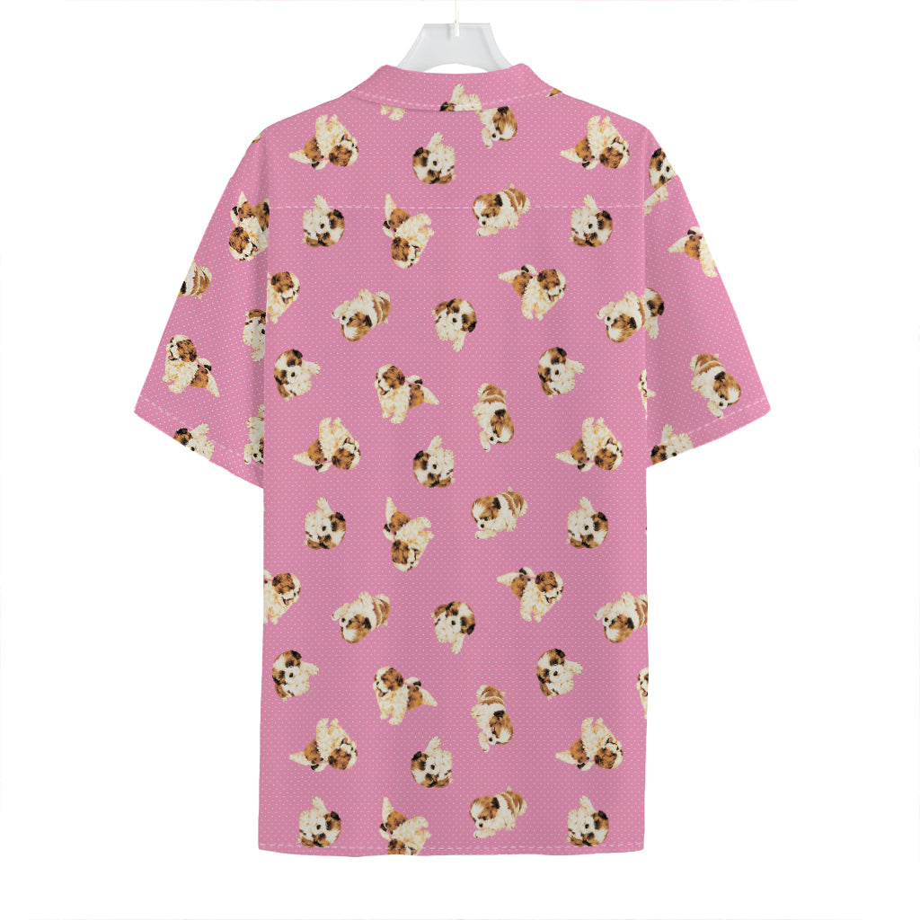 Cute Shih Tzu Pattern Print Hawaiian Shirt