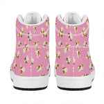 Cute Shih Tzu Pattern Print High Top Leather Sneakers