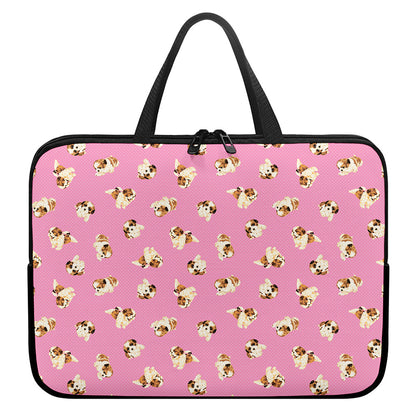 Cute Shih Tzu Pattern Print Laptop Sleeve With Handle