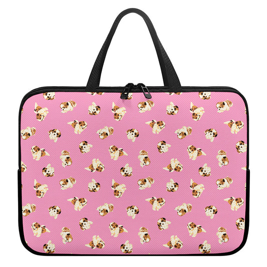 Cute Shih Tzu Pattern Print Laptop Sleeve With Handle