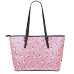 Cute Shih Tzu Pattern Print Leather Tote Bag