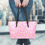 Cute Shih Tzu Pattern Print Leather Tote Bag