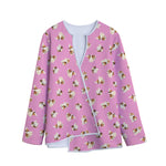 Cute Shih Tzu Pattern Print Long Sleeve Short Coat