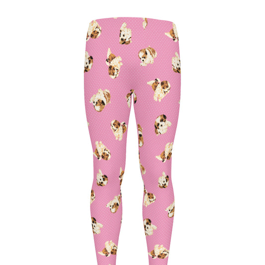 Cute Shih Tzu Pattern Print Men's leggings