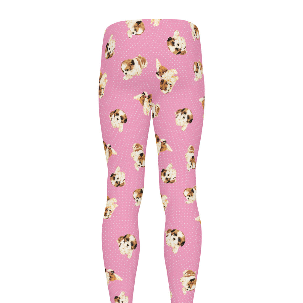 Cute Shih Tzu Pattern Print Men's leggings