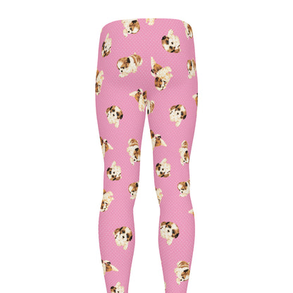 Cute Shih Tzu Pattern Print Men's leggings