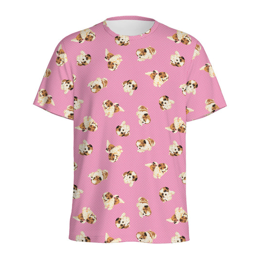 Cute Shih Tzu Pattern Print Men's Sports T-Shirt