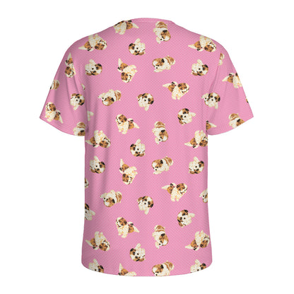 Cute Shih Tzu Pattern Print Men's Sports T-Shirt