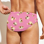Cute Shih Tzu Pattern Print Men's Swim Briefs