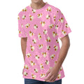 Cute Shih Tzu Pattern Print Men's Velvet T-Shirt