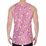 Cute Shih Tzu Pattern Print Men's Velvet Tank Top