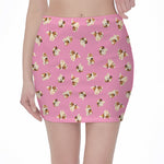 Cute Shih Tzu Pattern Print Pencil Mini Skirt