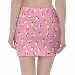 Cute Shih Tzu Pattern Print Pencil Mini Skirt