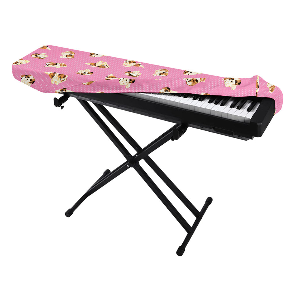 Cute Shih Tzu Pattern Print Piano Keyboard Cover