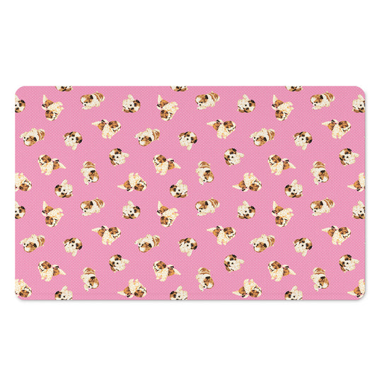 Cute Shih Tzu Pattern Print Polyester Doormat