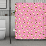 Cute Shih Tzu Pattern Print Polyester Shower Curtain