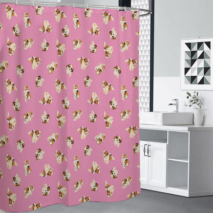 Cute Shih Tzu Pattern Print Premium Shower Curtain