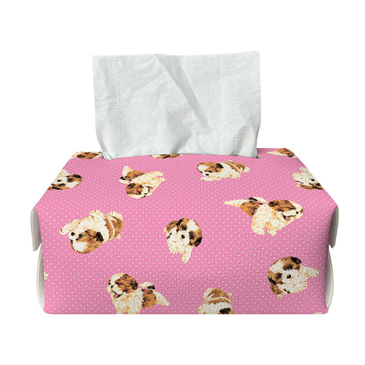 Cute Shih Tzu Pattern Print Rectangle Tissue Box Cover