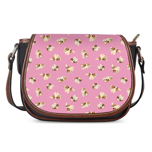 Cute Shih Tzu Pattern Print Saddle Bag