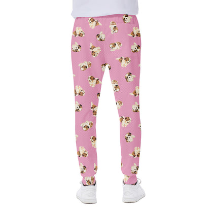 Cute Shih Tzu Pattern Print Scuba Joggers