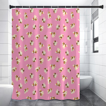 Cute Shih Tzu Pattern Print Shower Curtain