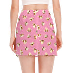 Cute Shih Tzu Pattern Print Side Slit Mini Skirt