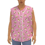 Cute Shih Tzu Pattern Print Sleeveless Baseball Jersey