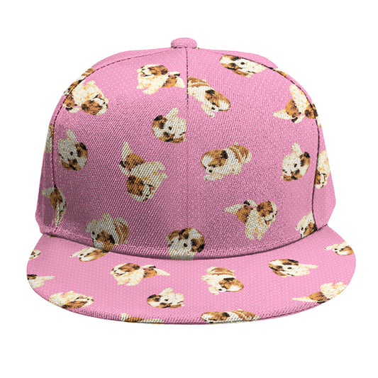 Cute Shih Tzu Pattern Print Snapback Cap