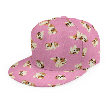 Cute Shih Tzu Pattern Print Snapback Cap