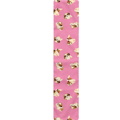 Cute Shih Tzu Pattern Print Table Runner