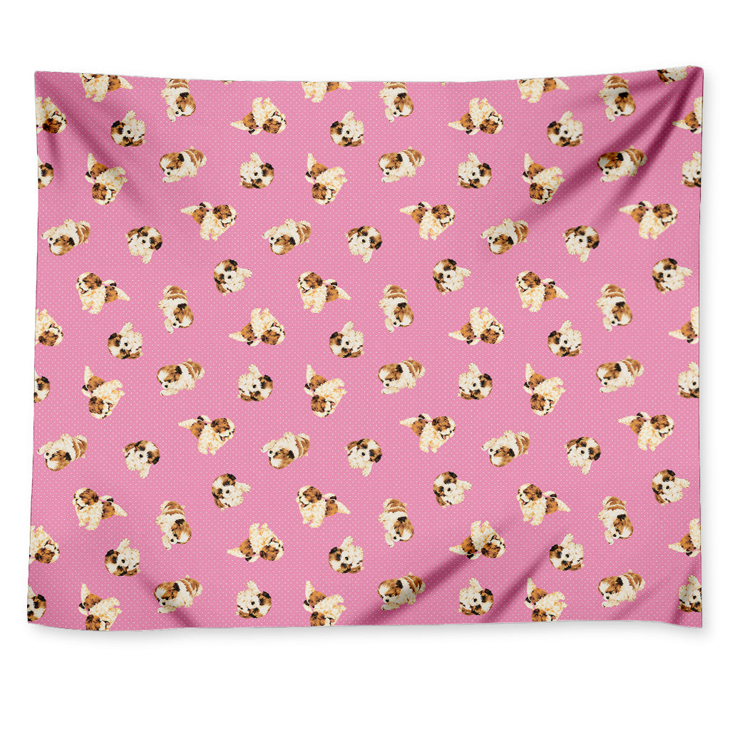 Cute Shih Tzu Pattern Print Tapestry