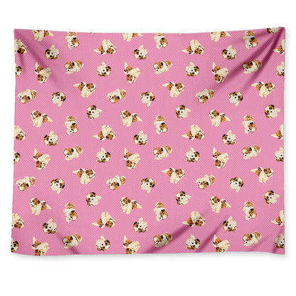 Cute Shih Tzu Pattern Print Tapestry