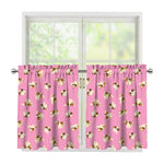 Cute Shih Tzu Pattern Print Tier Curtains