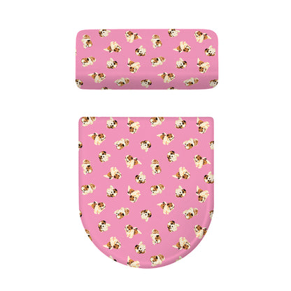 Cute Shih Tzu Pattern Print Toilet Lid And Tank Cover Set