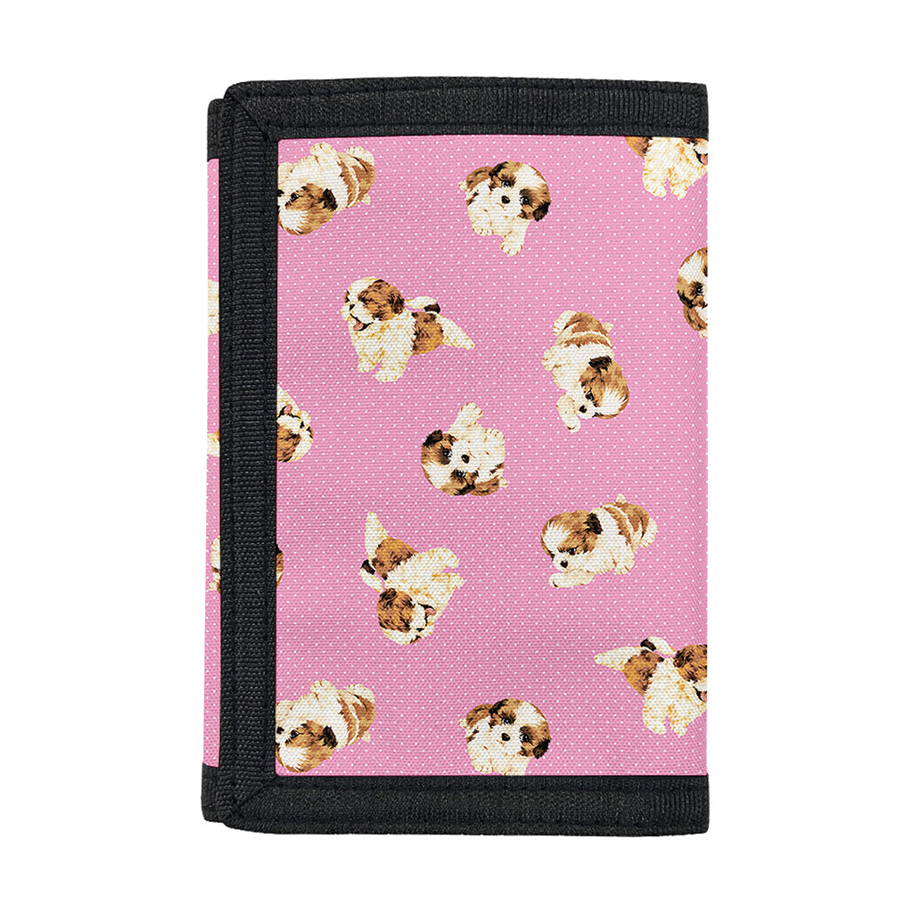 Cute Shih Tzu Pattern Print Trifold Wallet